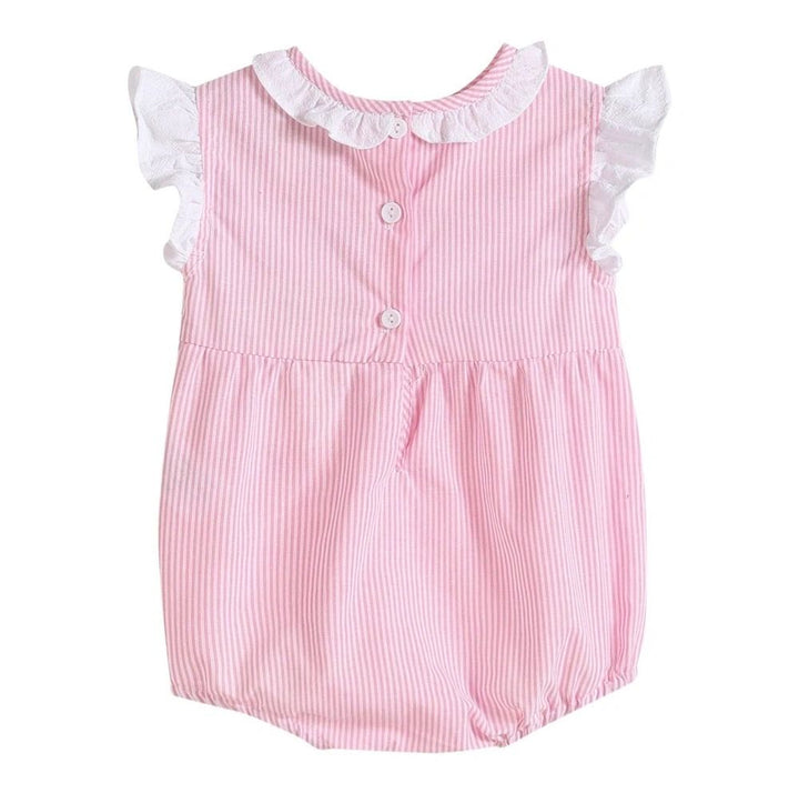 Pink Striped Lil Sister Smocked Infant Romper 18-24M, 2T