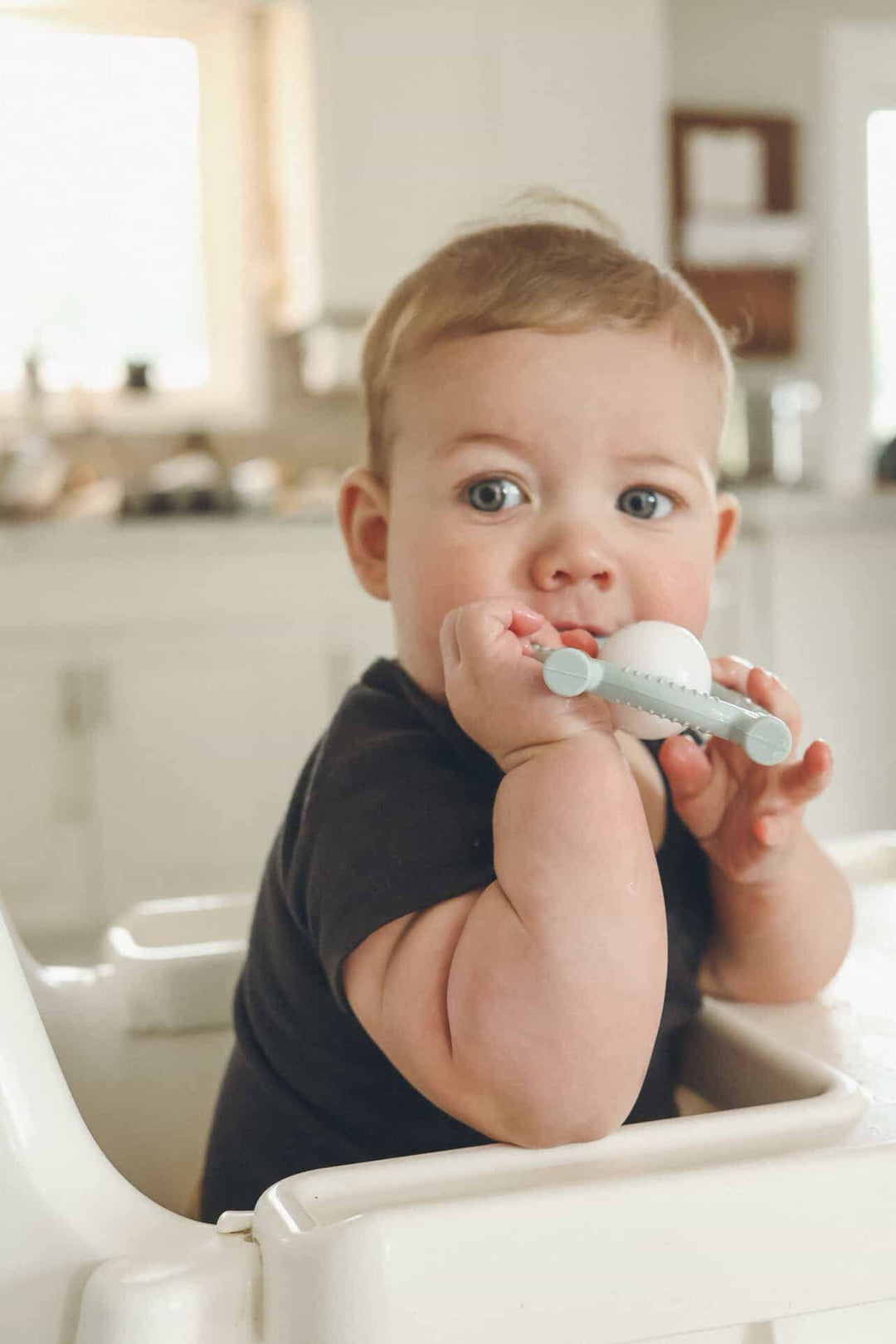 Silicone Giraffe Teether & Rattle (Mist)