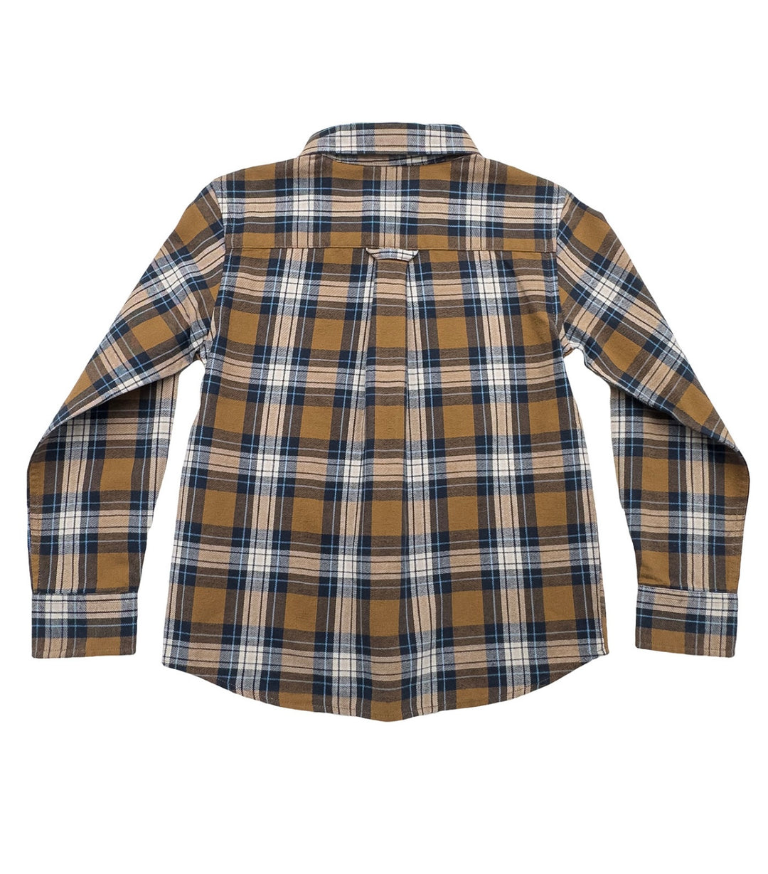 Boys Folly Island Flannel | Camel Plaid