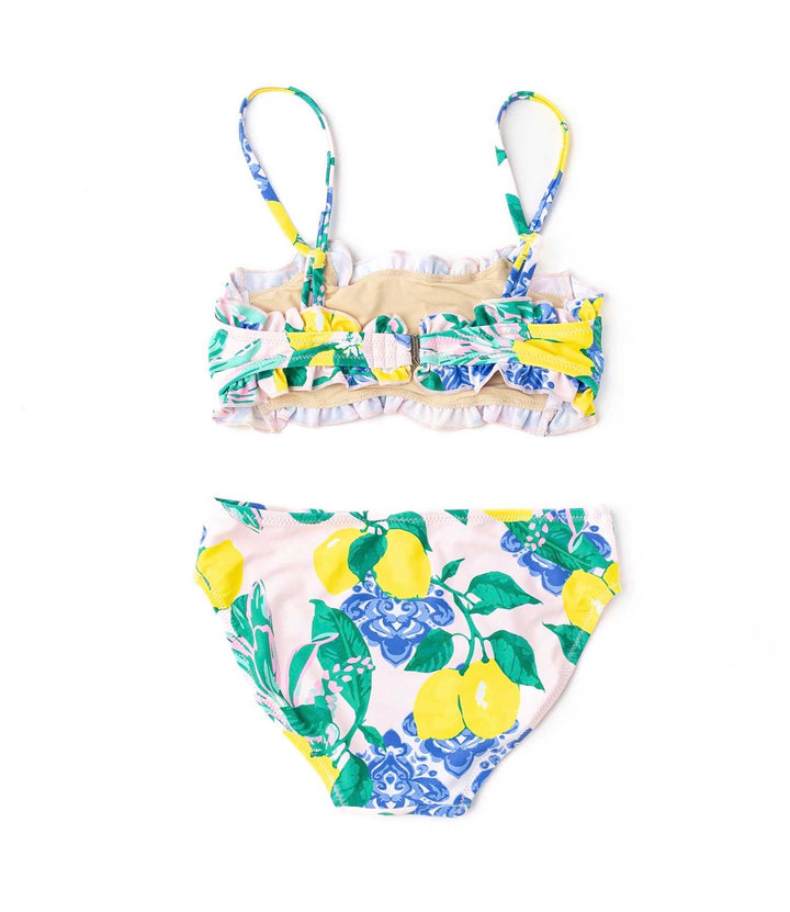 Santorini Citrus Smocked Two-Piece Swim