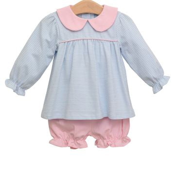 Katherine Bloomer Set - Light Blue Stripe/Light Pink