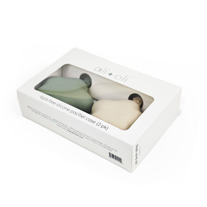 Silicone Pacifier Case 2-pack Star (Sage-Sand)