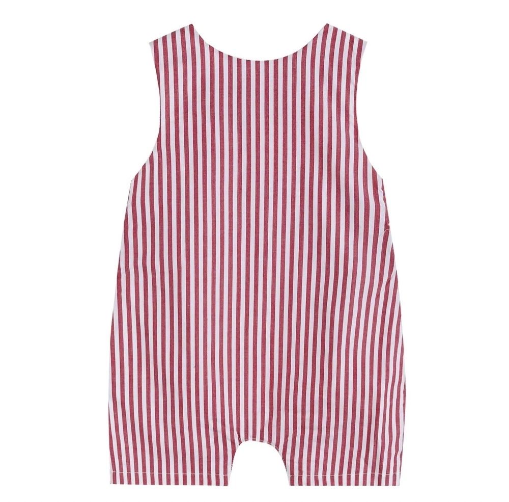 Red Striped Crawfish Smocked Shortalls 6-12M, 12-18M