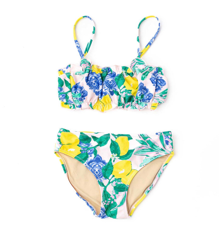 Santorini Citrus Smocked Two-Piece Swim