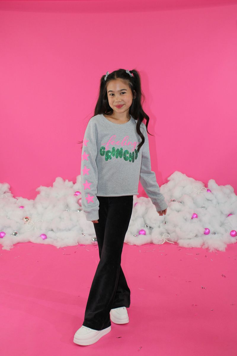 Girls Sequins Feeling Grinchy Sweatshirt