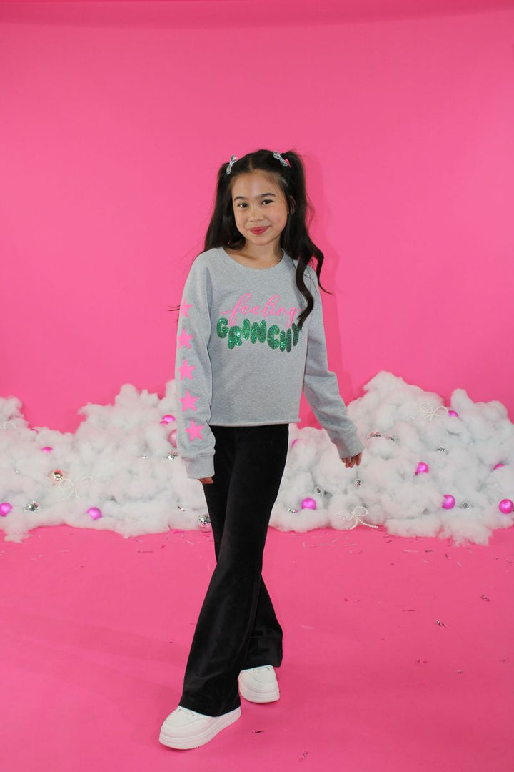 Girls Sequins Feeling Grinchy Sweatshirt