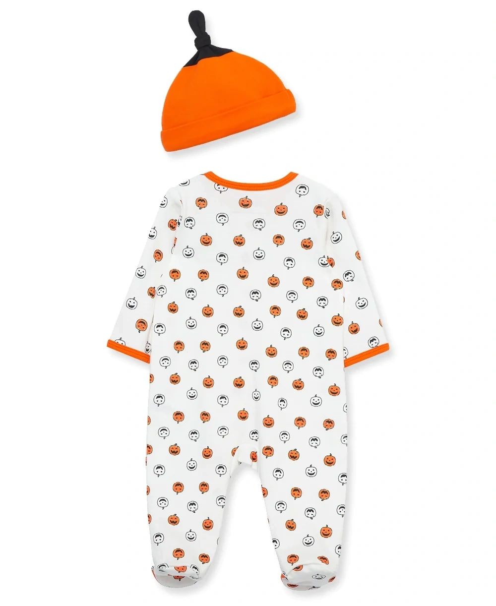 Pumpkin Infant Footie and Hat: 3M, 6M