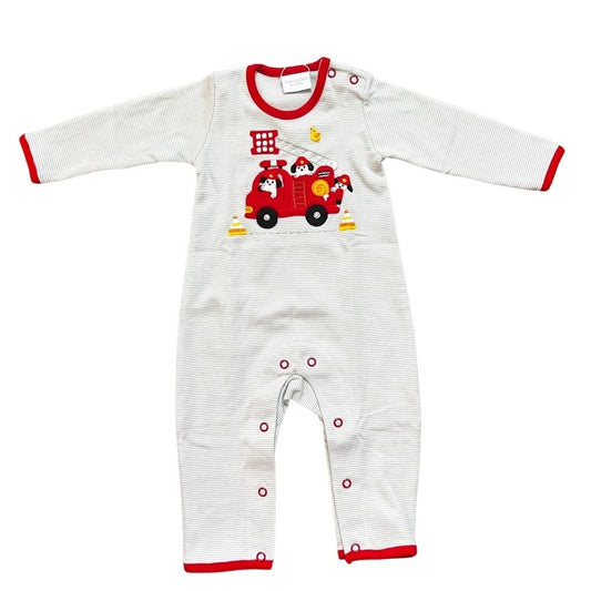 Squiggles Dogs To The Rescue Firetruck Coverall - Pima Cotton: 12M