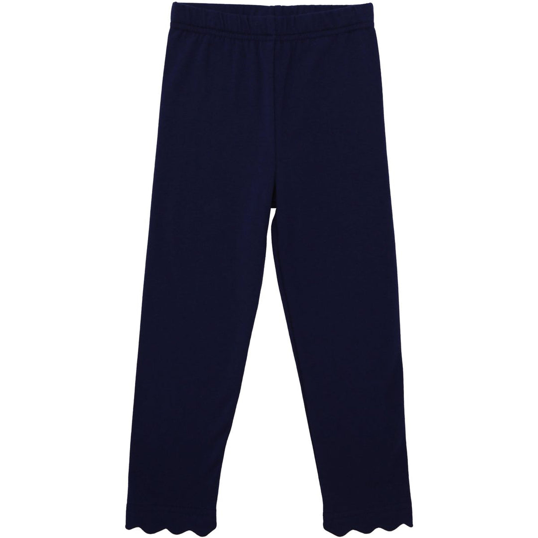 Scalloped Leggings - Navy