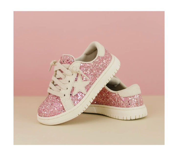 Kinley Glitter Star Sneaker | Pink