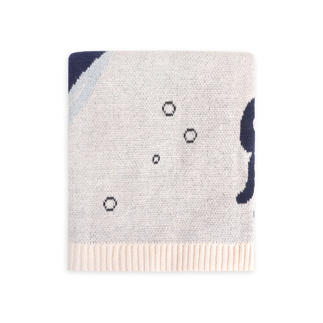Ocean Life 3D - Organic Cotton Jacquard Sweater Knit Baby Blanket