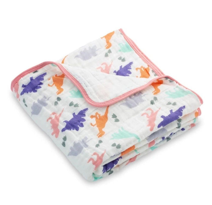 Dinosaur Girls Muslin Quilt - 47X47