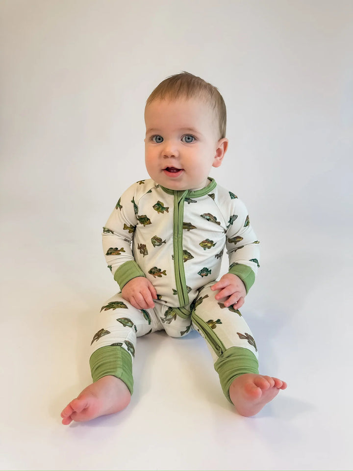 Lake Fish Long Sleeve Bamboo Zip Pj