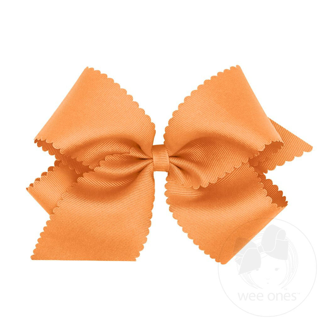 King Grosgrain Hair Bow Scalloped Edge | Ginger