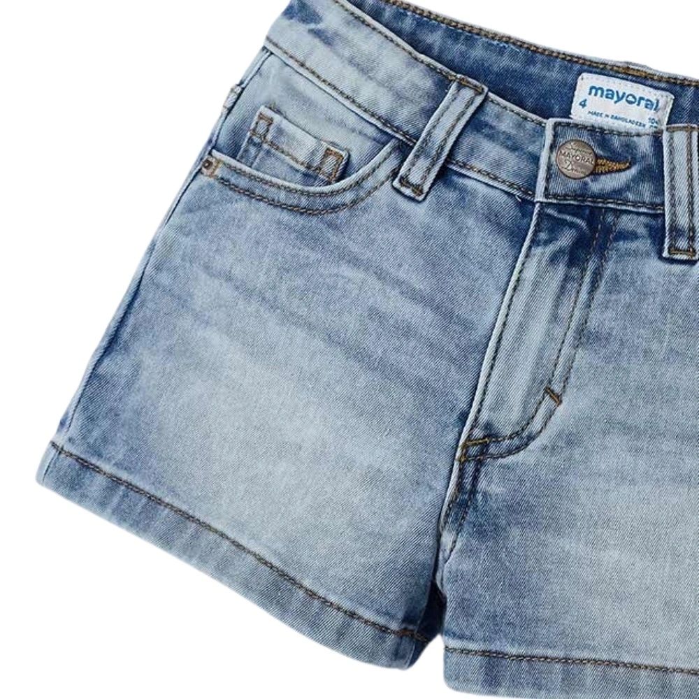 Mayoral Girls Denim Shorts Light Wash: 2,4,7