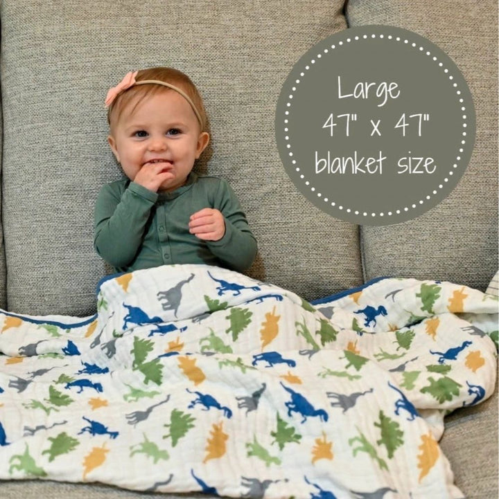 Dinosaur Boys Muslin Quilt - 47X47