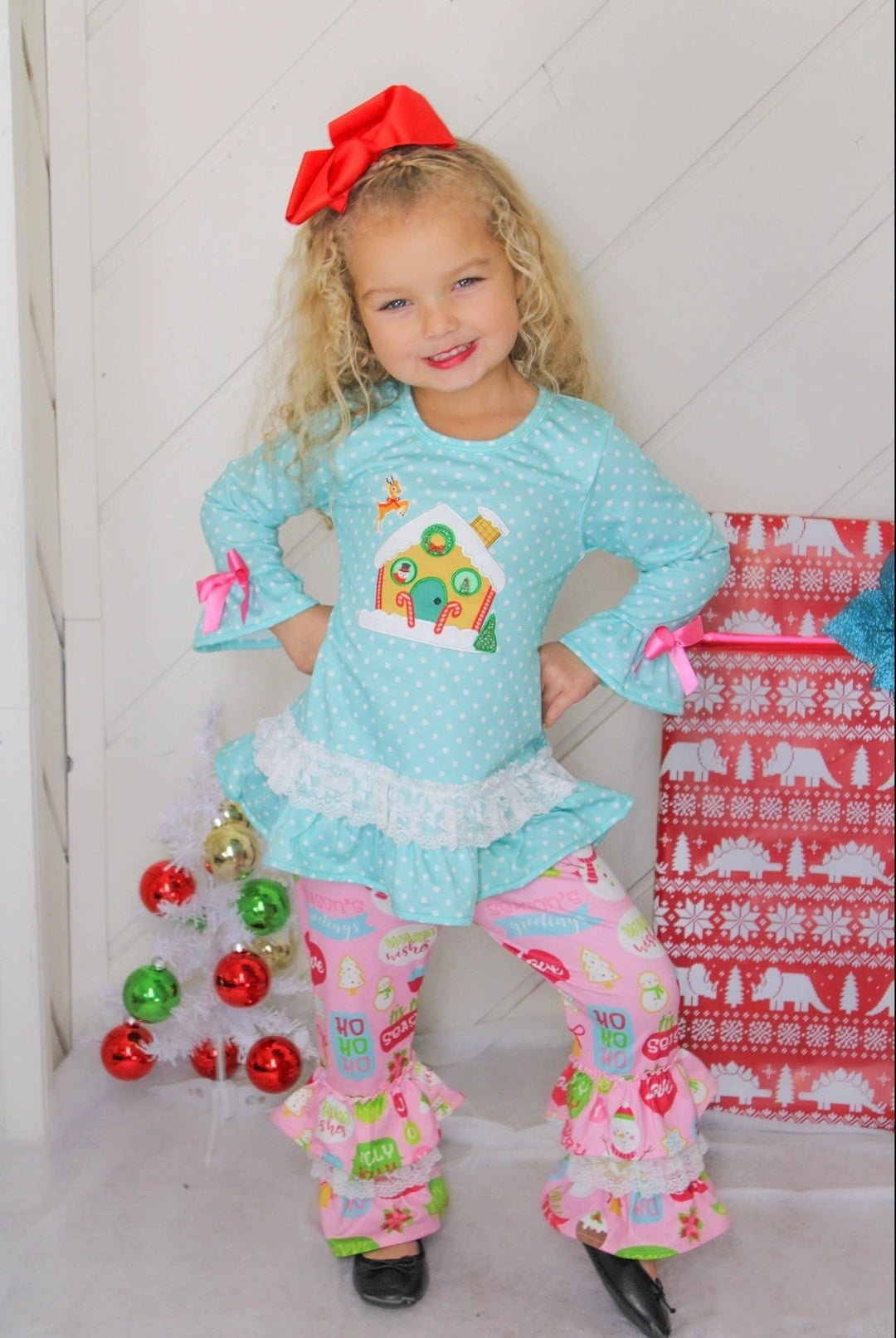 Christmas Gingerbread Lace Pant Set: 6/7, 8/9