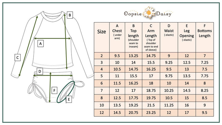 Daisy Flower Long Sleeve Rash Guard Swimsuit