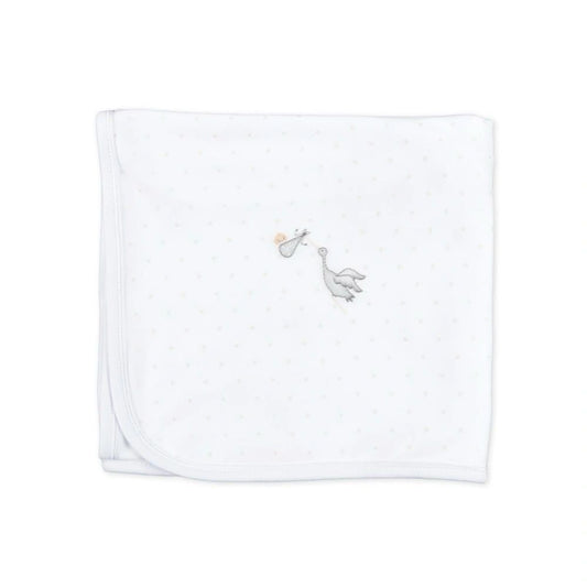 Worth the Wait Essentials Silver/White Infant Receiving Blanket