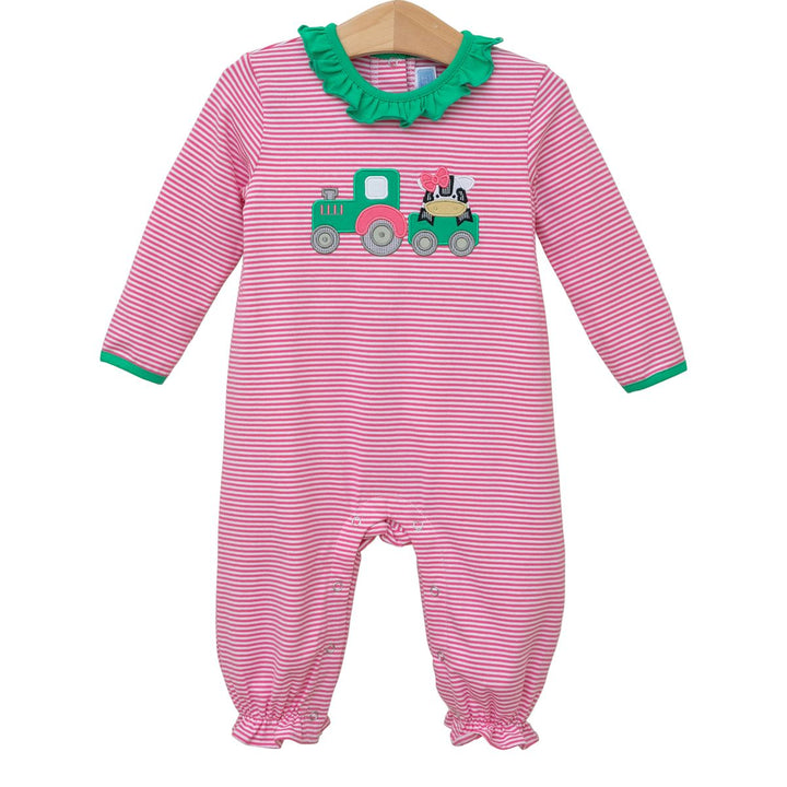 Trotter Street Girls Tractor Ruffle Romper