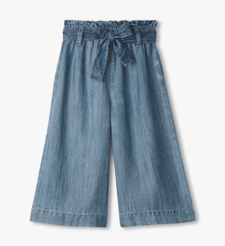 Cropped Paperbag Pants | Smokey Blue