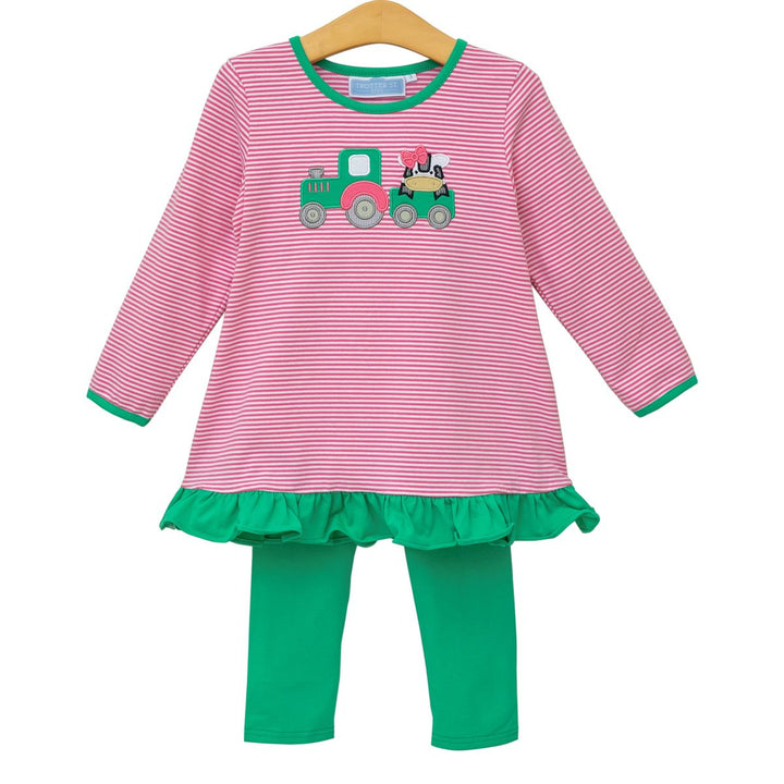 Trotter Street Tractor Ruffle Pant Set