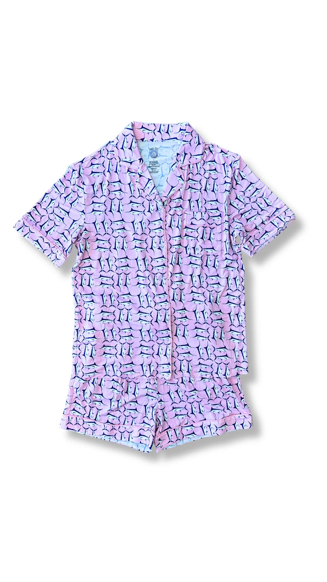 Marlin Mambo Pink Adult Pajama Short Set