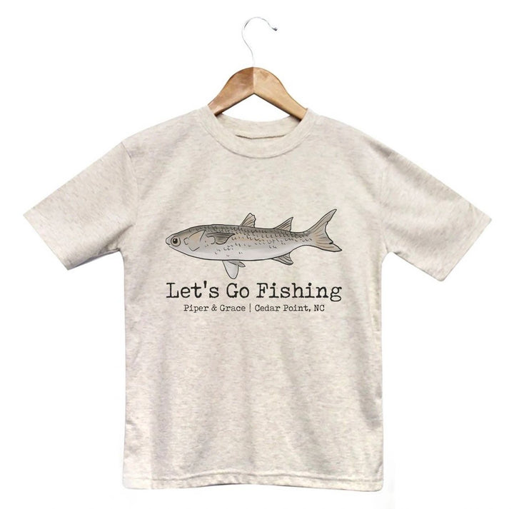 Let’s Go Fishing Mullet- Unisex Tee Cream/Beige