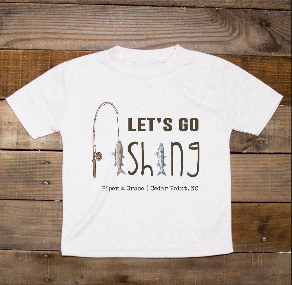 Let’s Go Fishing Poles - Unisex Tee White - YS, YM