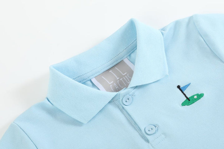 Light Blue Golf Hole Polo Shirt