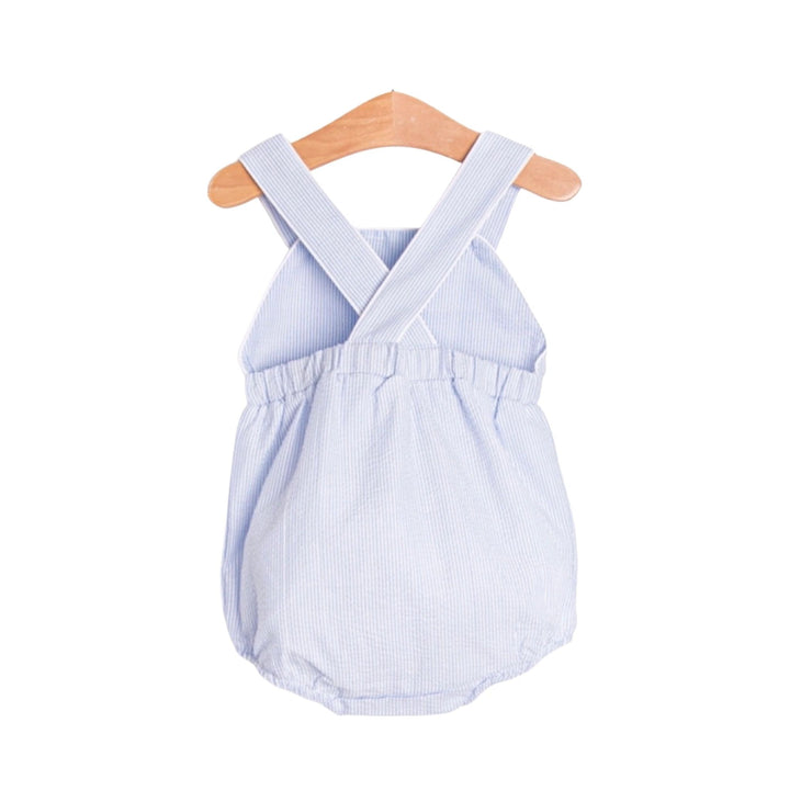 Blue Seersucker Infant Boys Bubble Romper: 18M, 2T