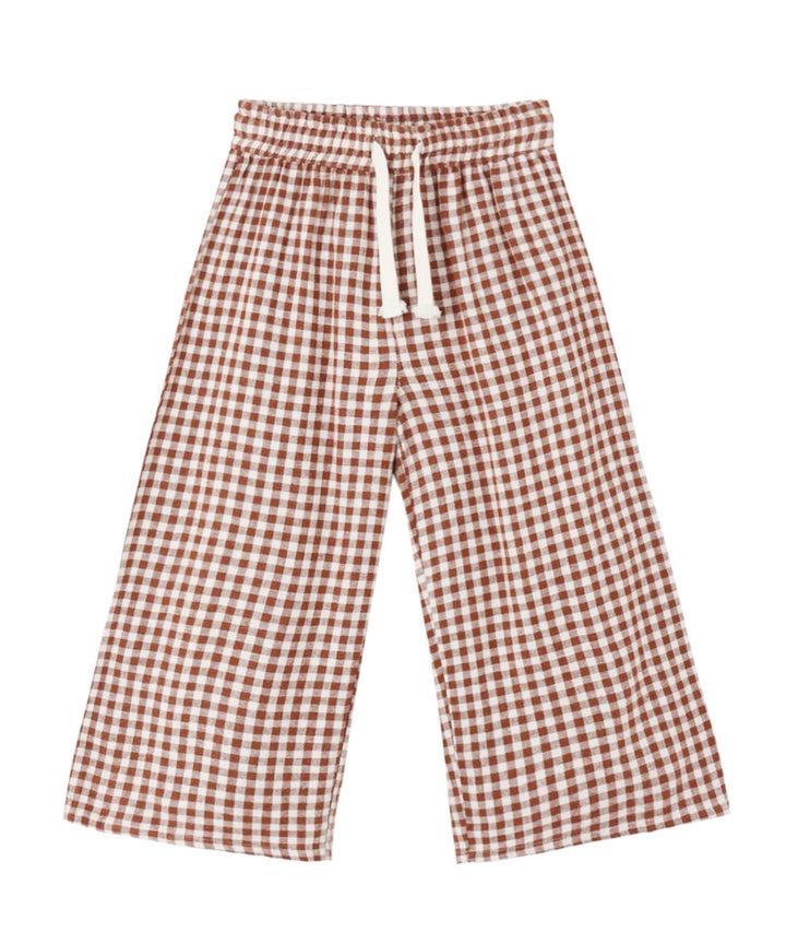 Wide Leg Pant | Brick Check