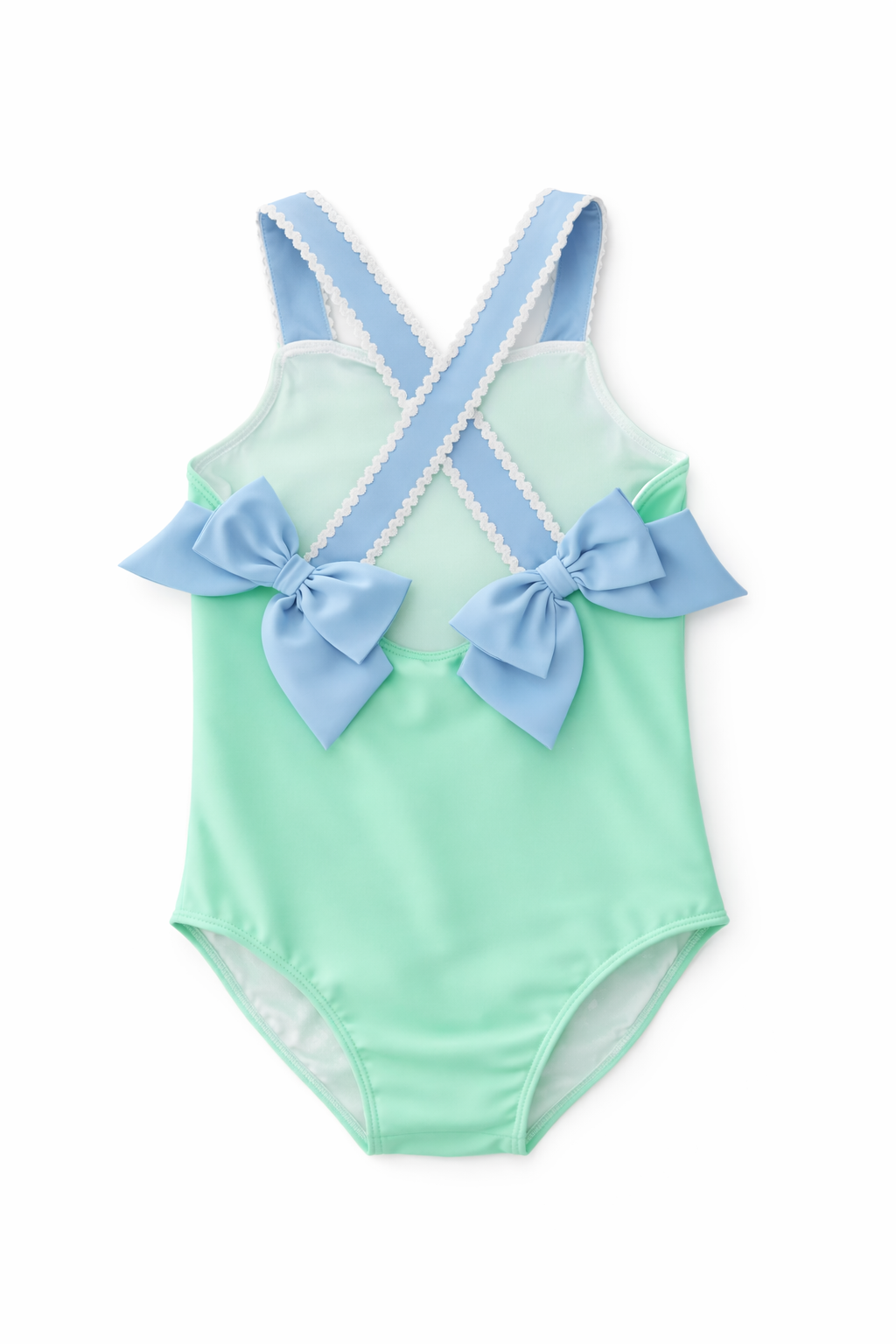 Mint Green & Blue One-Piece Swimsuit