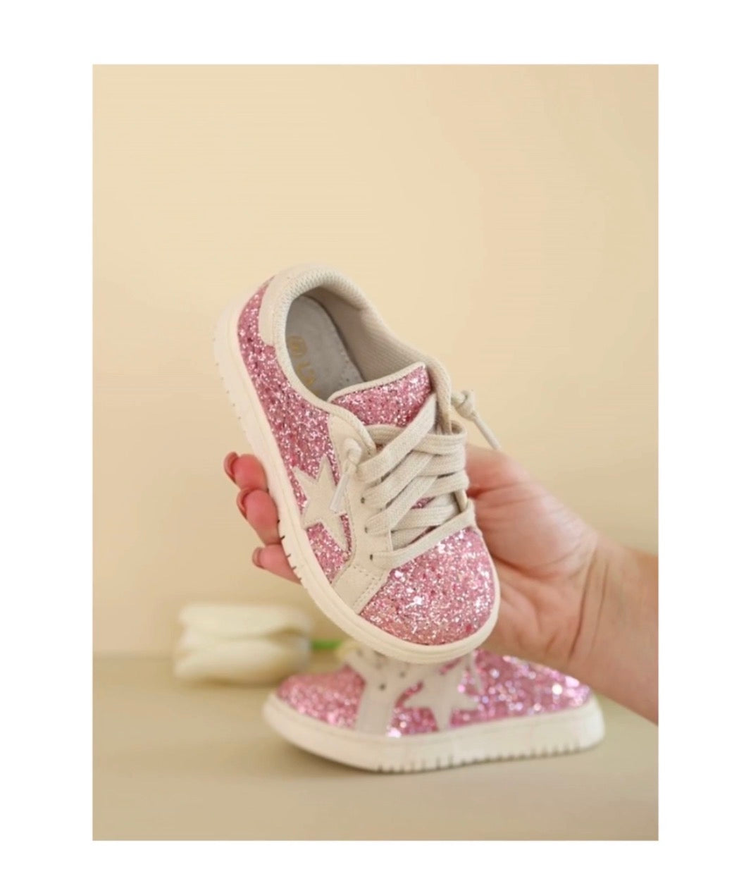 Kinley Glitter Star Sneaker | Pink