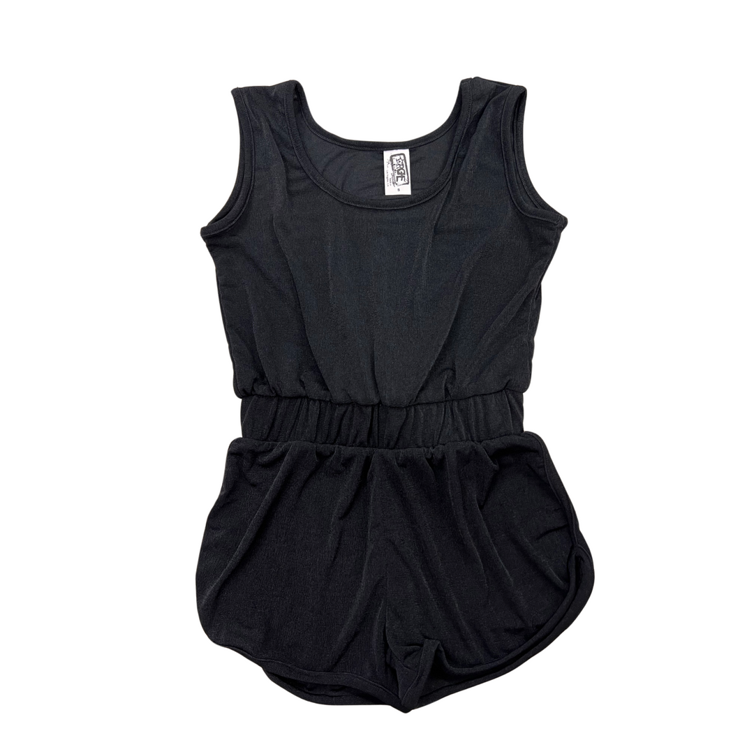 Erge Tween Slinky Knit Romper - Black: 7/8, 10/12, 14