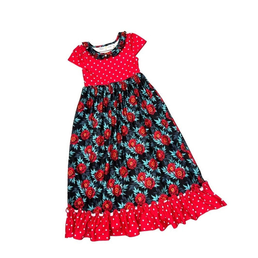 Girls Floral Christmas Night Gown