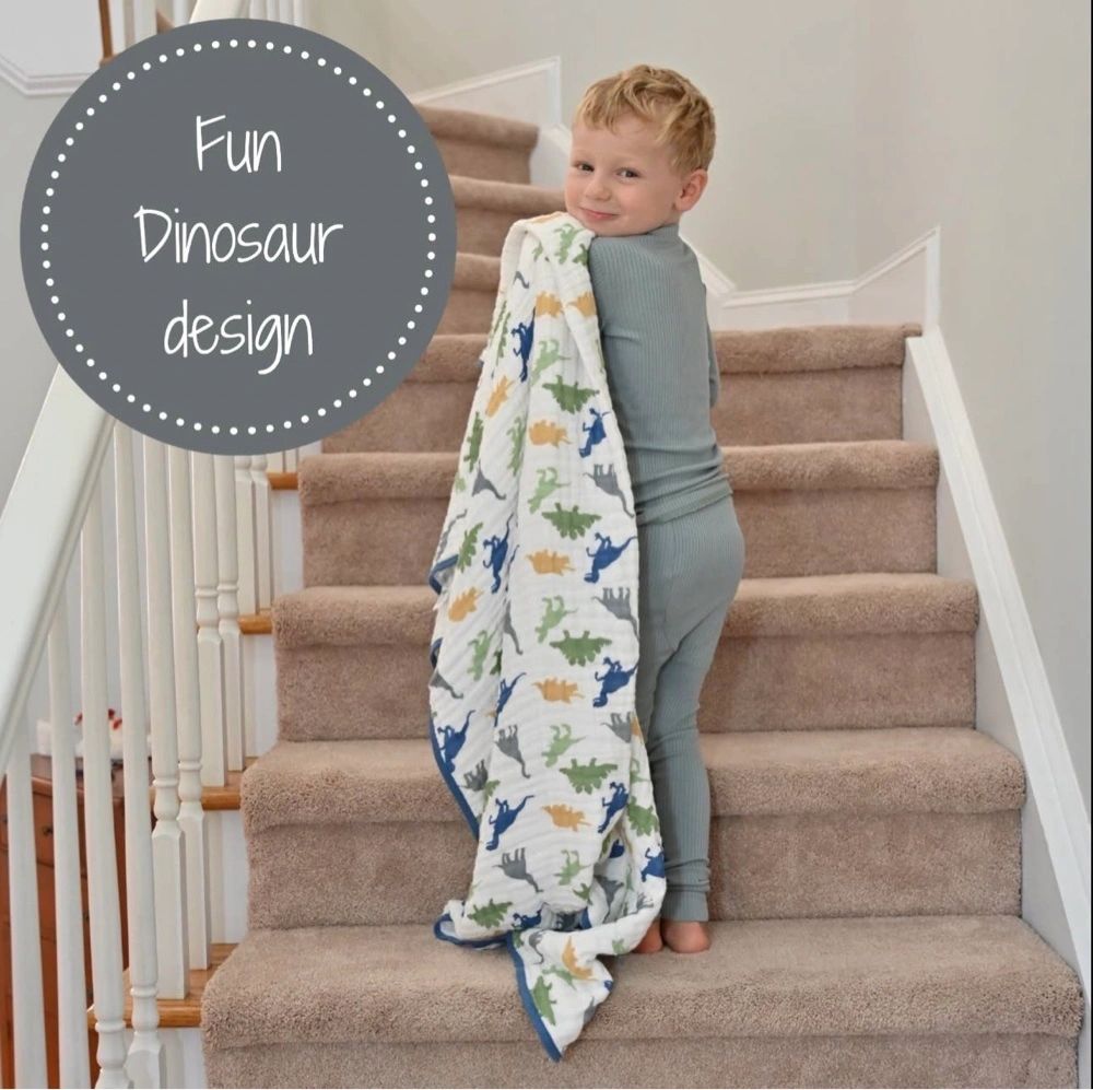 Dinosaur Boys Muslin Quilt - 47X47