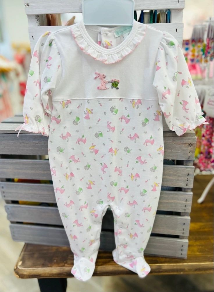 Easter Bunny Footed Romper: 6M