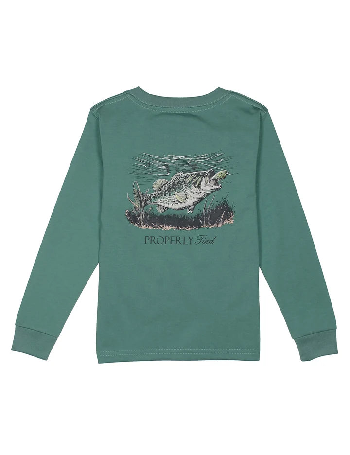 Boys Set The Hook LS Marine Green