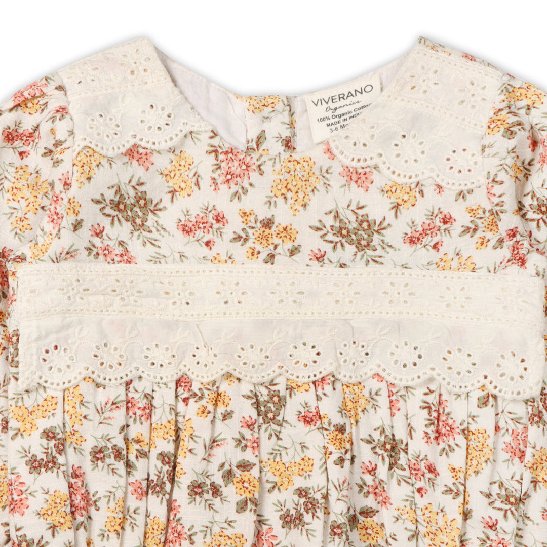 Florecita Floral Baby Romper & Headband Set (Organic Cotton): 0-3M