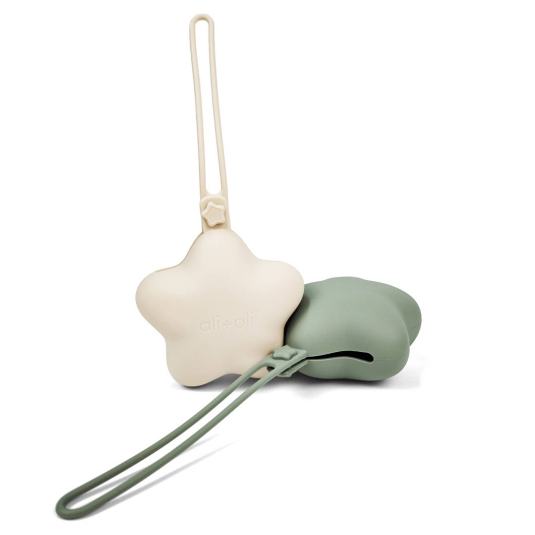 Silicone Pacifier Case 2-pack Star (Sage-Sand)