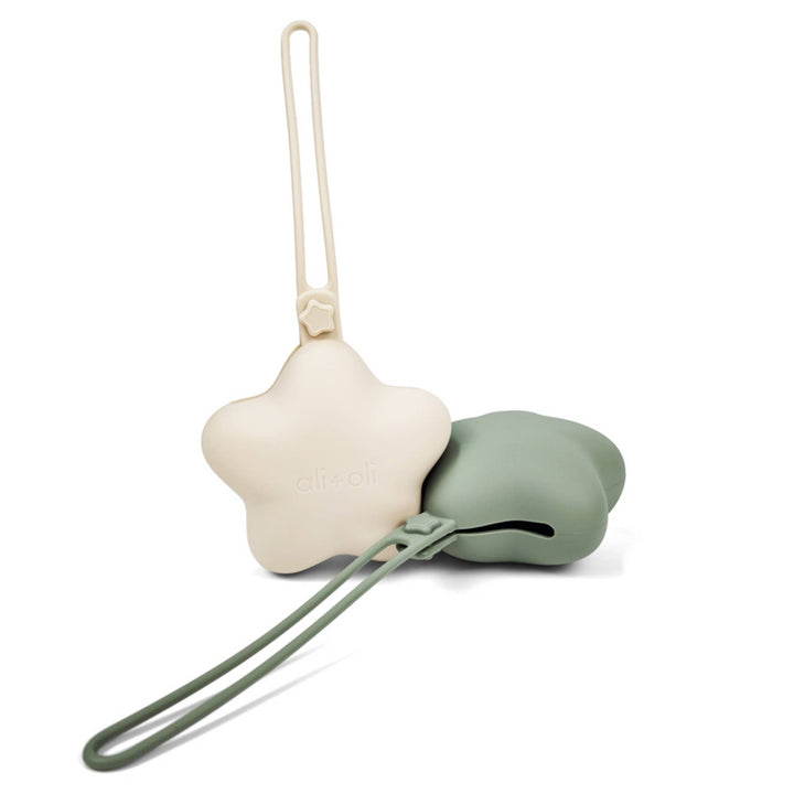 Silicone Pacifier Case 2-pack Star (Sage-Sand)