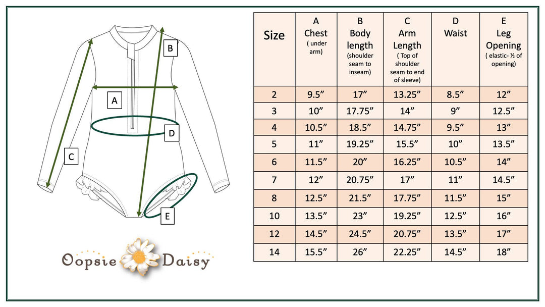 Daisy Zip Rash Guard One Piece Swimsuit
