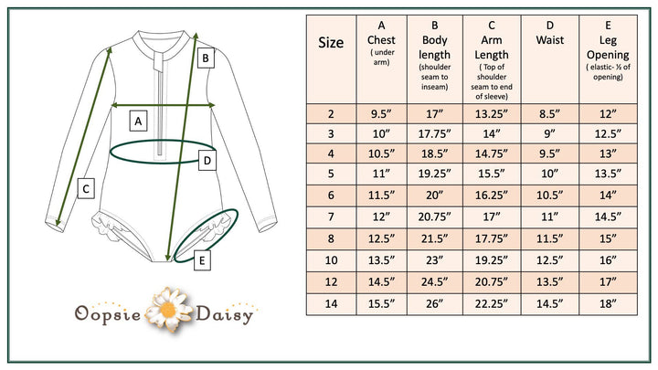 Daisy Zip Rash Guard One Piece Swimsuit