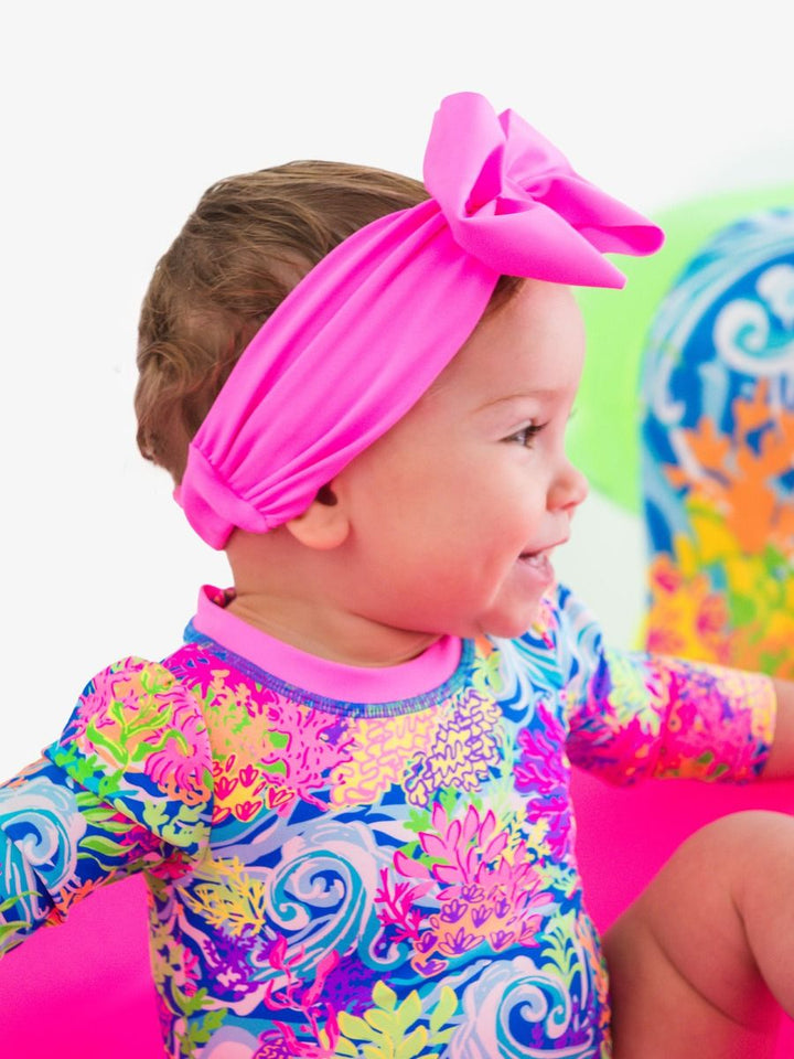 Neon Pink Swim Bow Headband