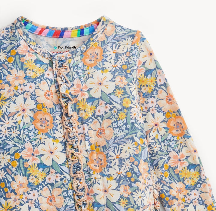 Floral Ruffle Footie