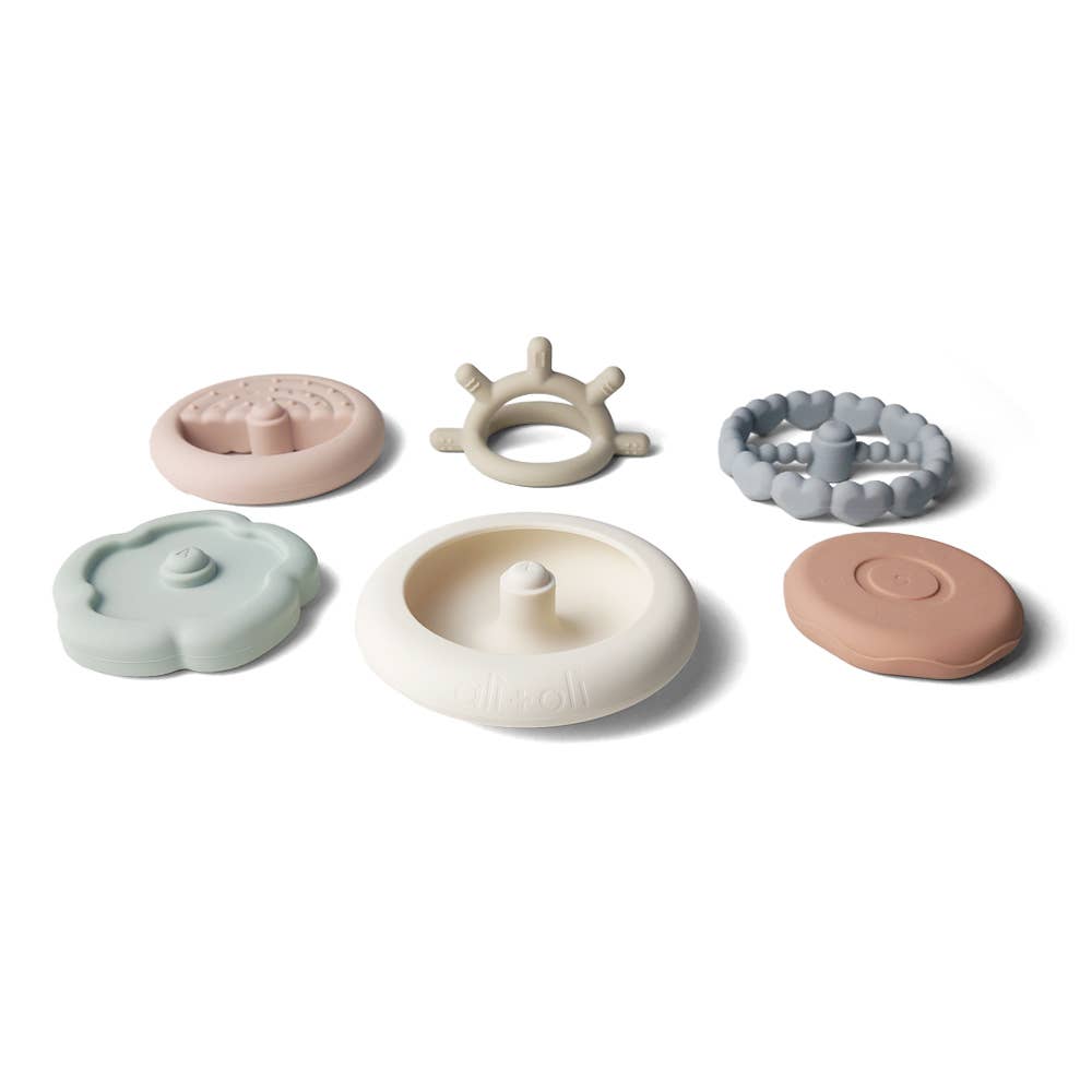 Silicone Stacking Ring Sensory Play Tower (6-pc)