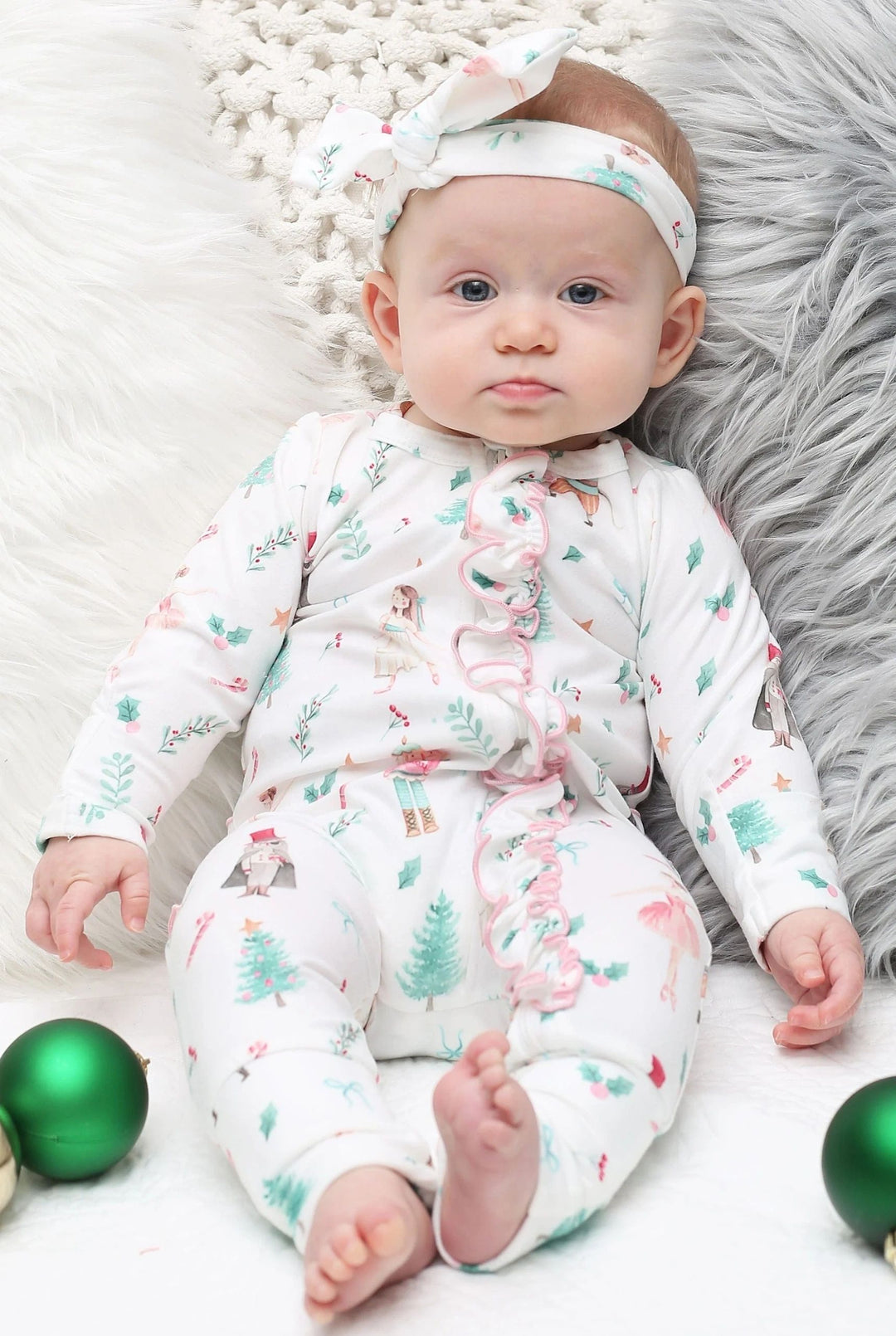 Vintage Nutcracker - Cloud Soft Infant Romper and Headband: 12-18M