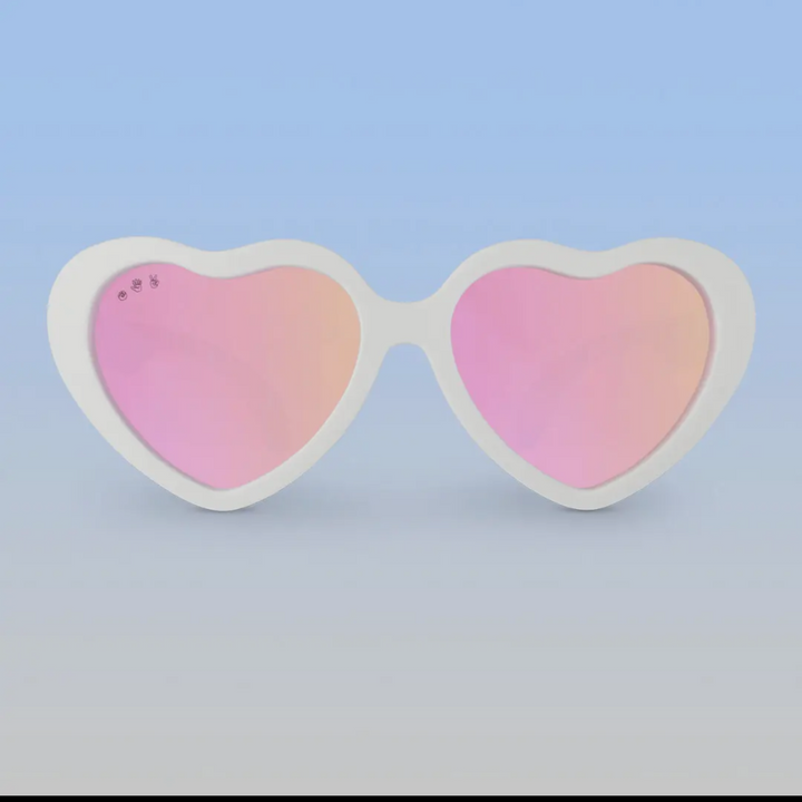 Heart Sunglasses White Rose Polarized Lens