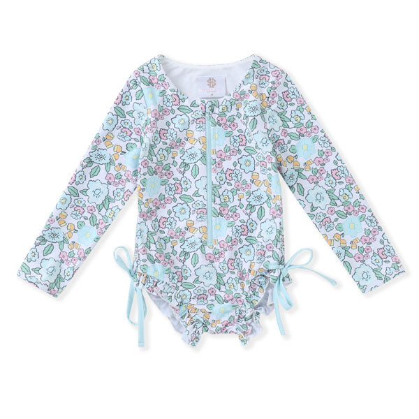 Floral One-Piece Rashguard Swim